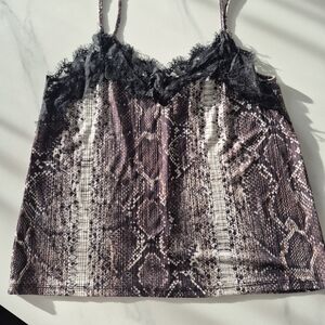 Zara Black and Brown Snake Print Cami
